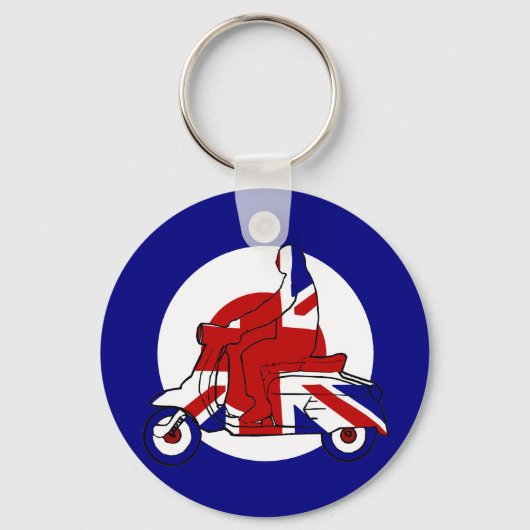 Porte-clés Retro Mod Scooter Boy UK (Recto)