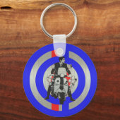 Porte-clés Retro Mod scooter rider métallique (Recto)