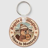 Porte-clés Retro Montréal Castor & Bagel (Verso)