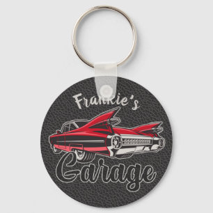 Porte-clés Retro NAME Red Caddy Vintage Classic Car Garage