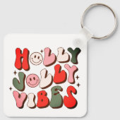 Porte-clés Retro Noël Holly Jolly Vibes Vacances tendance (Dos)