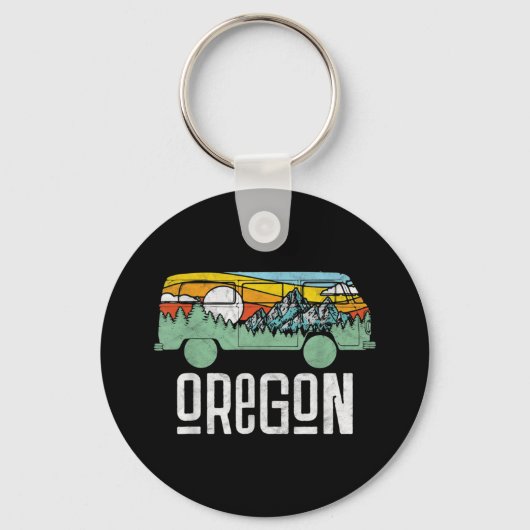 Porte-clés Retro Oregon Outdoor Hippie Van Nature (Recto)