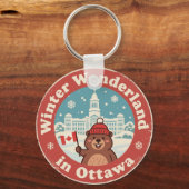 Porte-clés Retro Ottawa Beaver Winter Fun (Verso)