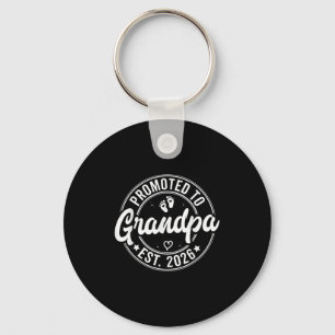 Porte-clés Retro Papa Est. 2026 Promu Au Grand-Père Est 2026