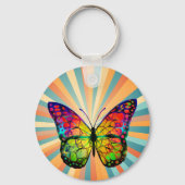 PORTE-CLÉS RÉTRO PAPILLON ABSTRAIT VINTAGE (Recto)