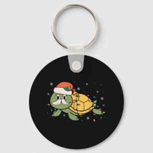 Porte-clés Rétro Père Noël Sea Turtle Noël Noël Lumières Océa