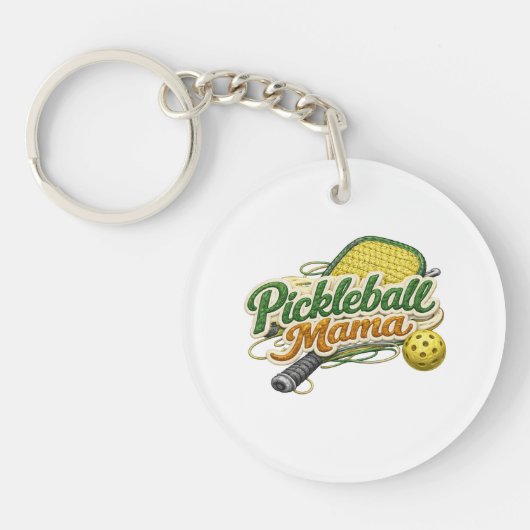 Porte-clés Retro Pickleball Mama Keychain Mother's Day (Devant)