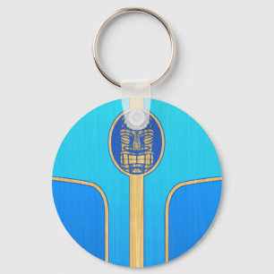 Porte-clés Rétro planche de surf bleue de Tiki