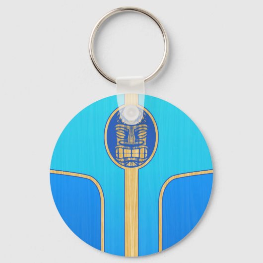 Porte-clés Rétro planche de surf bleue de Tiki (Recto)