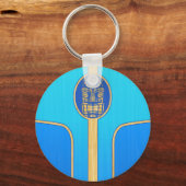 Porte-clés Rétro planche de surf bleue de Tiki (Recto)