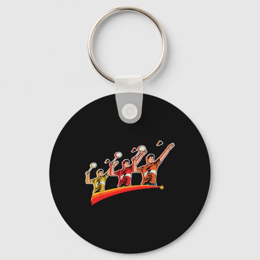 Porte-clés Retro Play Badminton Sport Player Shuttle (Recto)