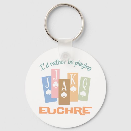 Porte-clés Retro Plutôt Jouer Euchre (Recto)