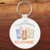 Porte-clés Retro Plutôt Jouer Euchre (Recto)