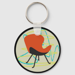 Porte-clés Rétro porte - clé de chaise de 1950 rouges