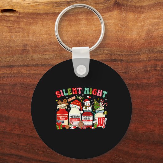 Porte-clés Retro Profol Silent Night Icu Nurses Funny Merry C (Recto)