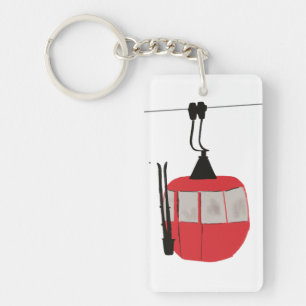 Porte-clés Retro Red Ski Gondola Lift Personnalisé