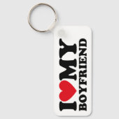 Porte-clés Retro Rouge & Noir J'aime Mon copain (Recto)