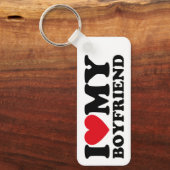 Porte-clés Retro Rouge & Noir J'aime Mon copain (Recto)