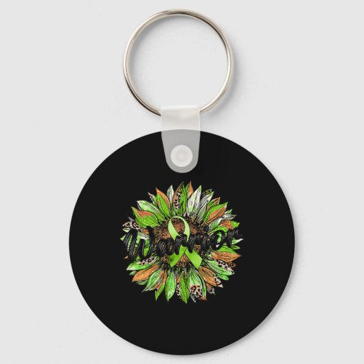 Porte-clés Retro-ruban vert de tournesol Leopard (Recto)