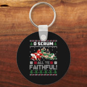 Porte-clés Retro Rugby O Scrum All Ye Faithful Ugly Merry Chr (Recto)