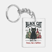 Porte-clés Rétro Scary Chat noir Apothecary Wicca (Devant gauche)