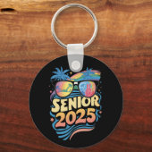Porte-clés Retro Senior 2025 Classe De Diplôme De 2025 (Recto)