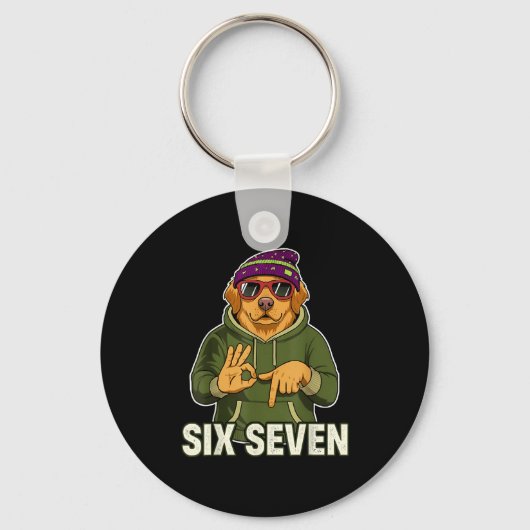 Porte-clés Retro Six Seven Golden Retriever Graphic Gift Men  (Recto)
