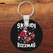 Porte-clés Retro Skibidi Rizzmas Funny Santa Clause Skating B (Recto)