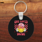 Porte-clés Retro Smile Face One Loved Dude Valentines Day Men (Recto)