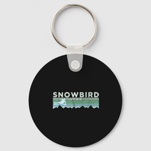 Porte-clés Retro Snowbird, Utah Ski En Perte (Recto)