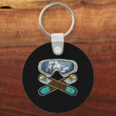 Porte-clés Retro Snowboard Goggets Aigle Snowboarder Snowb (Recto)