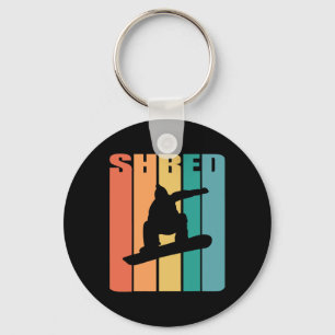 Porte-clés Rétro Snowboard Shirt Shred Snowboarder Cadeau Sn