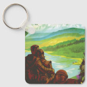 Porte-clés Retro Space Travel Poster-Une mission de science d (Recto)