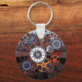 Porte-clés Retro steampunk pièces, engrenages et cogs imprime (Recto)