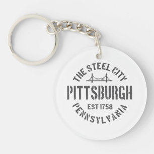 Porte-clés Retro Steel City Pittsburgh Pennsylvania Yinz vint