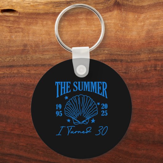 Porte-clés Retro Summer I Turn 30 Seashell Coastal Beach Summ (Recto)