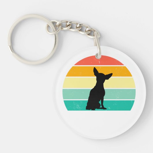 Porte-clés Retro Sunset Chihuahua (Devant)
