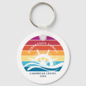 Porte-clés Retro Sunset Ship Family Cruise Vacances (Verso)