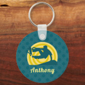 Porte-clés Retro Sunset Skateboard Thème Personnalisé Nom Tur (Recto)