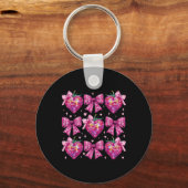 Porte-clés Retro Super Coquette Bow Strawberry Valentin (Recto)