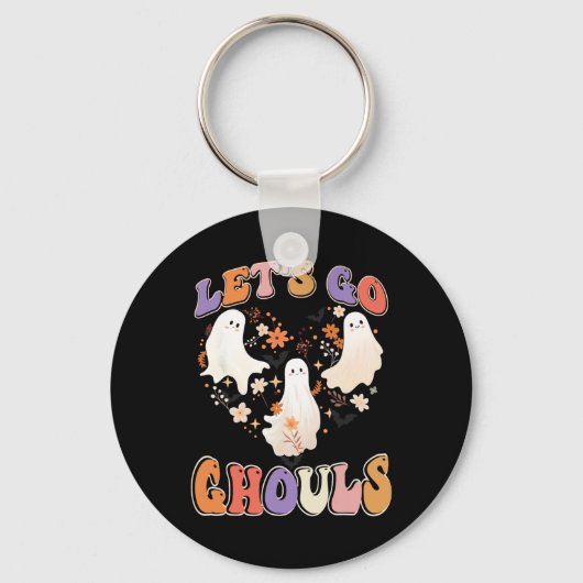 Porte-clés Retro Super Go Ghouls Drôle Coupl Halloween (Recto)