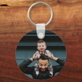 Porte-clés Retro Super Meilleur Papa Jamais Nom Année Photo (Verso)