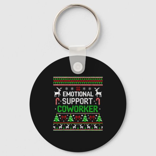 Porte-clés Retro Suprt Coworker Ugly Christmas Saying Quote (Recto)