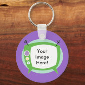 Porte-clés Retro Television ~ Ajoutez votre photo! ! (Recto)