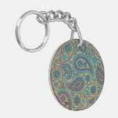 Porte-clés Retro Turquoise Arc-en-ciel motif Paisley (Devant gauche)