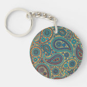 Porte-clés Retro Turquoise Arc-en-ciel motif Paisley (Devant)