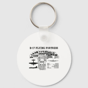 Porte-clés Retro Usa 2ème guerre mondiale B-17 Pit Usa Warpla
