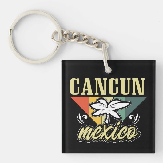 Porte-clés Retro Vintage Cancun Mexique (Devant)
