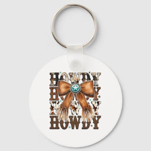 Porte-clés Rétro Vintage Coquette Nœud Howdy Western Thanksgi