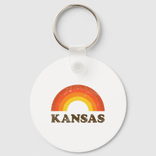 Porte-clés Rétro Vintage Kansas Souvenir 70s Arc-en-ciel en d